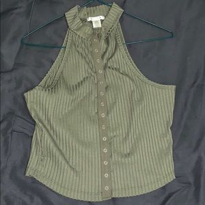 Green crop tank club wear never been worn